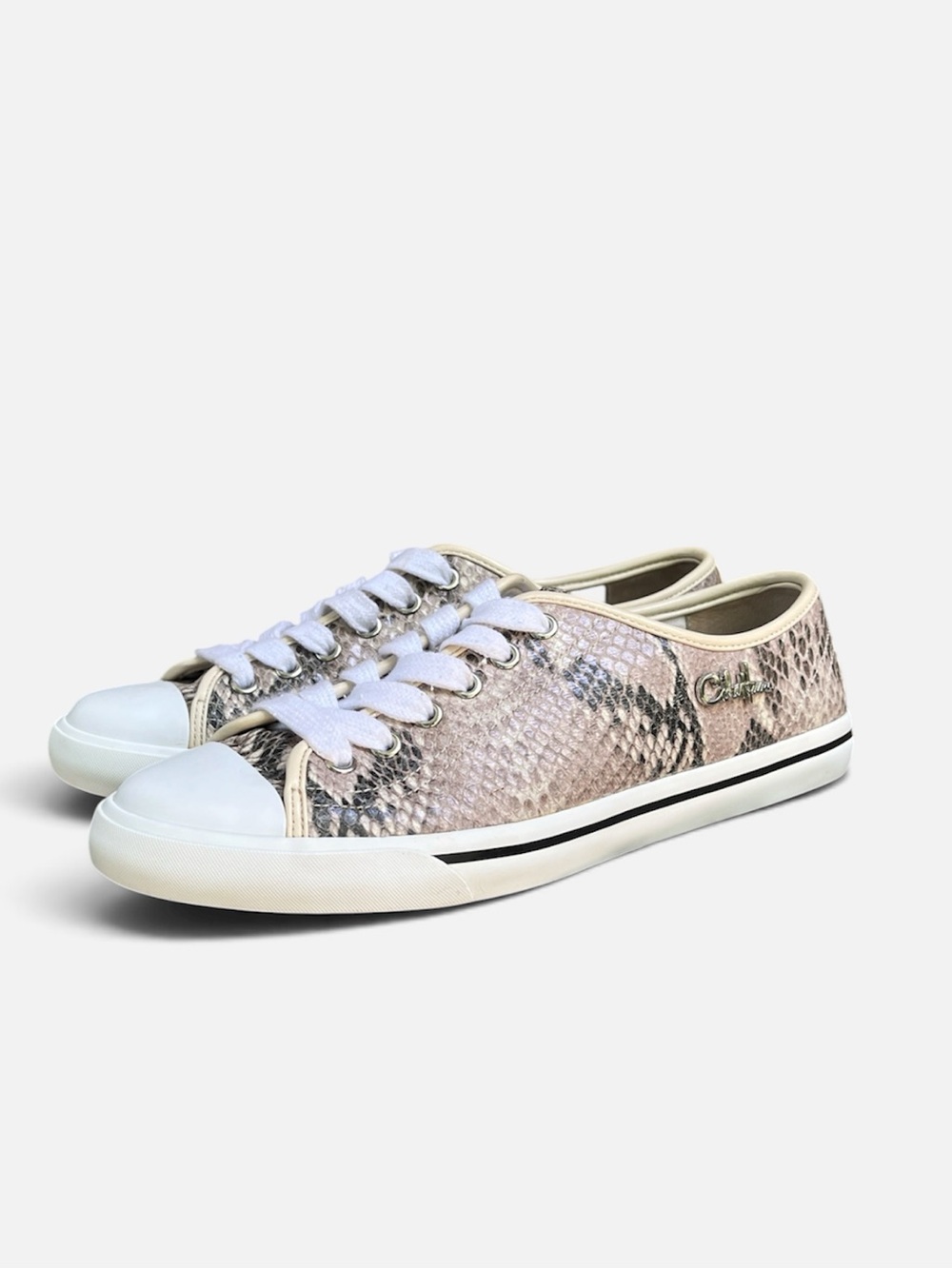 Cole Haan Air Laurie Lace-Up Sneaker in Roccia/Sandshell (Snakeskin) Sz 6 1/2